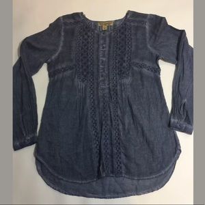 Vintage America blues boutique shirt top Xs womens